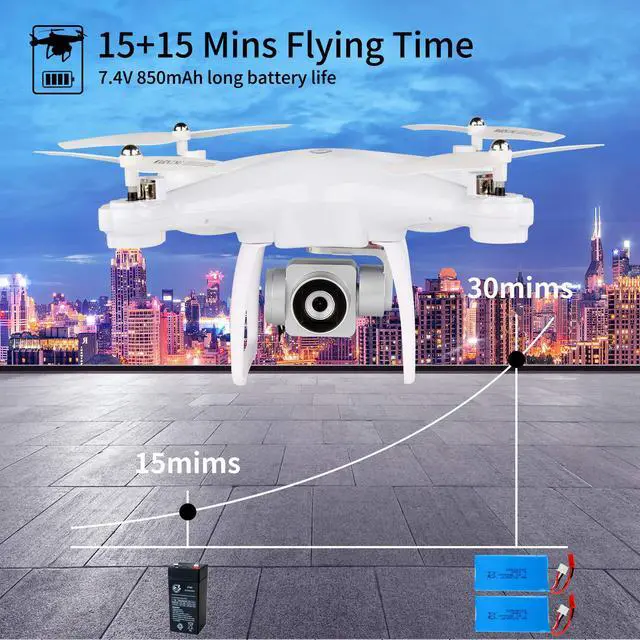 Alt view image 4 of 7 - GPS Return Home Drone Drone with 720P HD Camera Live Video 120° Wide-Angle 5G WiFi RC Drone Quadcopter with 980ft Control Distances, Follow Me, Altitude Hold Headless Mode Helicopter