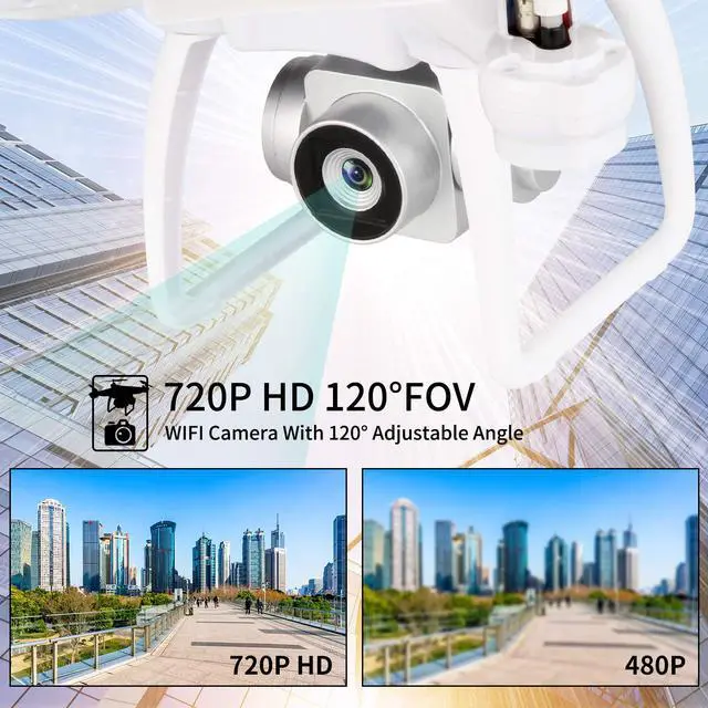 Alt view image 3 of 7 - GPS Return Home Drone Drone with 720P HD Camera Live Video 120° Wide-Angle 5G WiFi RC Drone Quadcopter with 980ft Control Distances, Follow Me, Altitude Hold Headless Mode Helicopter