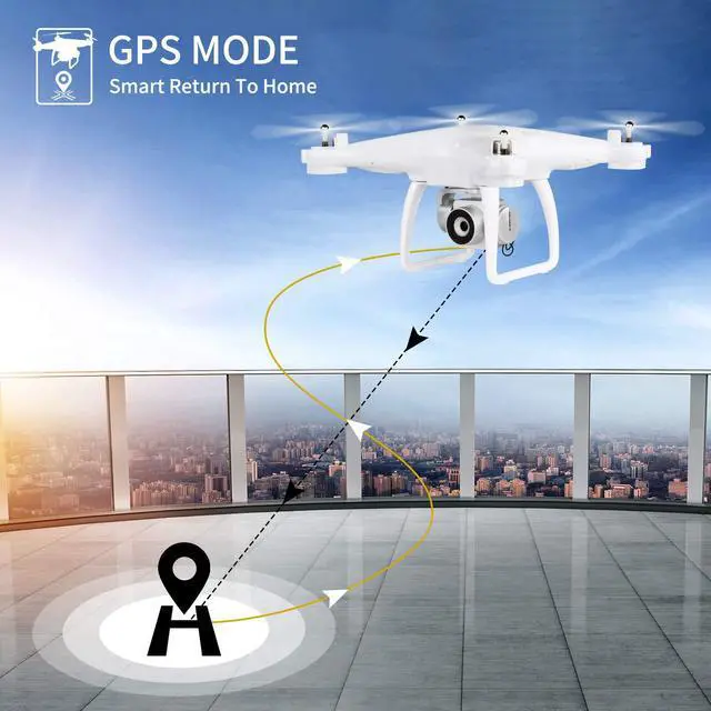 Alt view image 5 of 7 - GPS Return Home Drone Drone with 720P HD Camera Live Video 120° Wide-Angle 5G WiFi RC Drone Quadcopter with 980ft Control Distances, Follow Me, Altitude Hold Headless Mode Helicopter