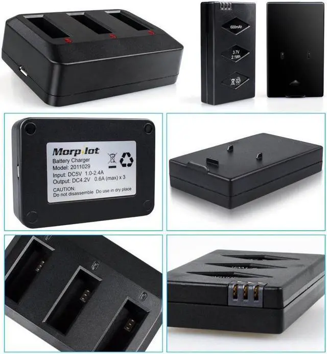 Alt view image 5 of 7 - Parrot Minidrone Battery, 3PCS 3.7V 650mAh Li-po Battery w/3-Port Charger for Jumping Sumo Swing Mambo Rolling Spider Air Night Airborne Cargo Jumping Race Night Hydrofoil Drone