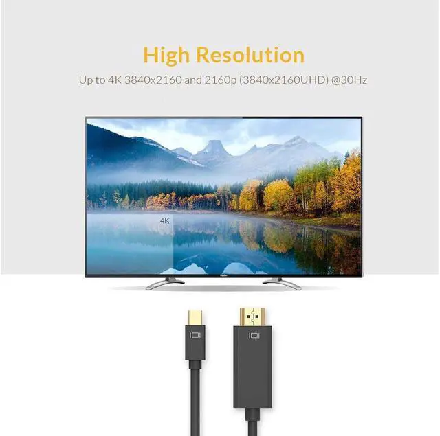 Alt view image 6 of 7 - Mini Displayport(Thunderbolt) to HDMI 6 Feet Cable with Audio, Mini DP(Display Port) to HDMI Converter(Adapter) Gold-Plated Cord Compatible for MacBook, iMac(LG51) MacBook Pro Surface Pro Dock