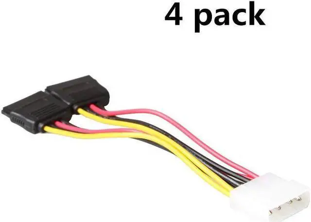 Alt view image 4 of 5 - 4 pack 6-Inch / 15CM 4 pin Molex to 15 pin SATA Power Splitter Cable Adapter for Hard Drive HDD SSD