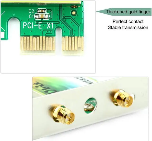 Alt view image 5 of 7 - AC 1200Mbps Bluetooth 4.2 Wireless Network Card 802.11 AC Dual-Band 1167Mbps WiFi Card with Bluetooth 4.2 Dual-Band 5Ghz-867Mbps / 2.4Ghz-300Mbps Network Card for PC - WIE8260