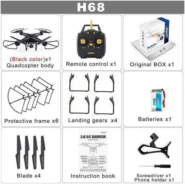 Alt view image 7 of 7 - JJRC RC Quadcopter FPV RC Drone with 720P HD Camera Live Video WIFI FPV Quadcopter with Headless Mode Altitude Hold Night Light Mode Long Range Batteries Included