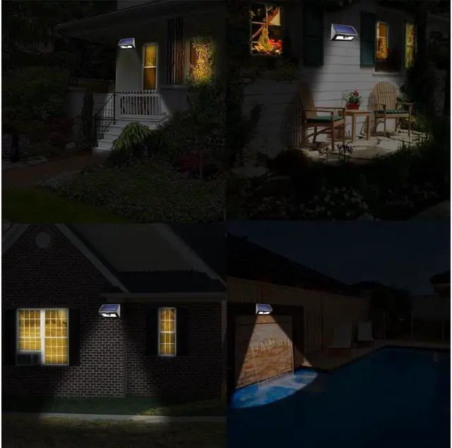 Alt view image 4 of 7 - Solar Lights 2 Packs 50 LED Bright Solar Powered Wireless Waterproof Outdoor Motion Sensor Security Light Dusk to Dawn Motion Activated Light 3 Modes for Patio Deck Yard Garden Path Outside Wall Light
