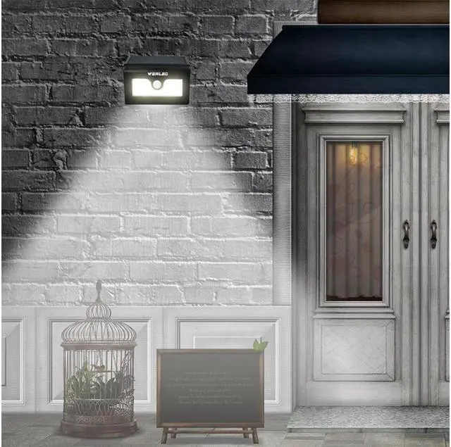 Alt view image 7 of 7 - Solar Lights 2 Packs 50 LED Bright Solar Powered Wireless Waterproof Outdoor Motion Sensor Security Light Dusk to Dawn Motion Activated Light 3 Modes for Patio Deck Yard Garden Path Outside Wall Light