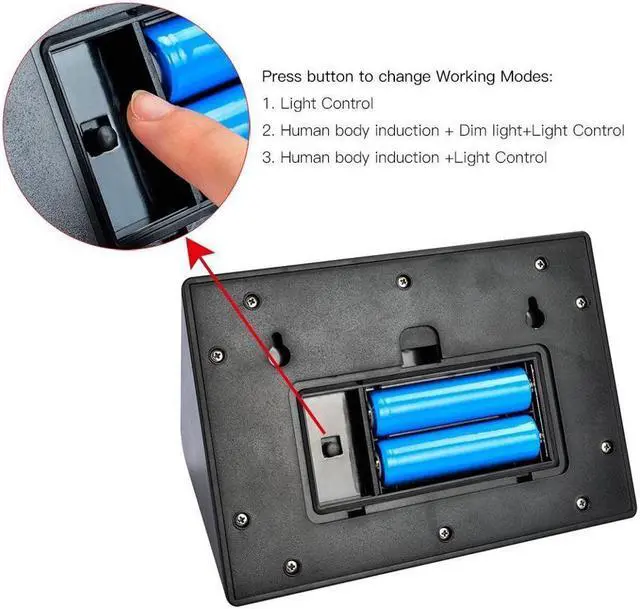 Alt view image 6 of 7 - Solar Lights 2 Packs 50 LED Bright Solar Powered Wireless Waterproof Outdoor Motion Sensor Security Light Dusk to Dawn Motion Activated Light 3 Modes for Patio Deck Yard Garden Path Outside Wall Light