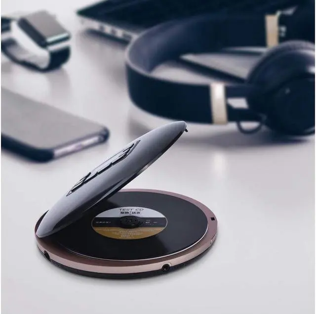 Alt view image 2 of 7 - Portable CD Player,HOTT CD611 Small Walkman CD Player with Stereo Headphones USB Cable LED Display Anti-Skip Anti-Shock Personal Compact Disc Music Player (Black)