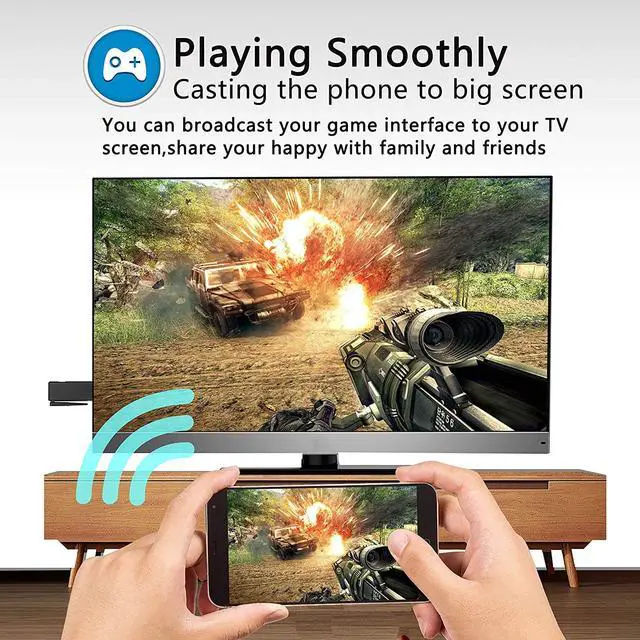 Alt view image 5 of 7 - Wireless and Wired 2 in 1 Display Dongle 1080P HDMI Display Receiver for TV Projector, Compatible with Android iOS Smartphone Tablet Apple iPhone iPad Mac Windows, Support Airplay DLNA Miracast
