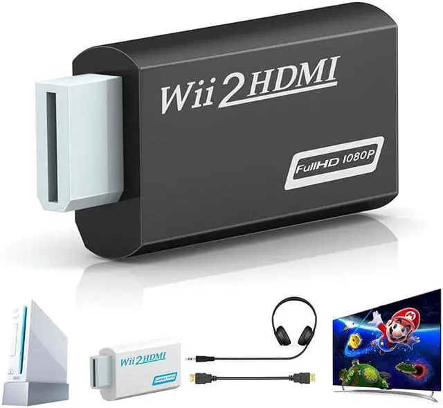 Alt view image 3 of 6 - Wii to HDMI Adapter 1080p 720p Connector with 3.5mm Audio Jack & HDMI Output Compatible with Nintendo Wii Wii U HDTV Monitor Supports All Wii Display Modes 480P NTSC 480I