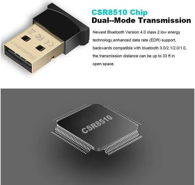 Alt view image 3 of 7 - Bluetooth USB Adapter CSR 4.0 USB Dongle Bluetooth Receiver Transfer Wireless Adapter for Laptop PC Support Windows 10/8/7/Vista/XP Mouse and Keyboard Headset