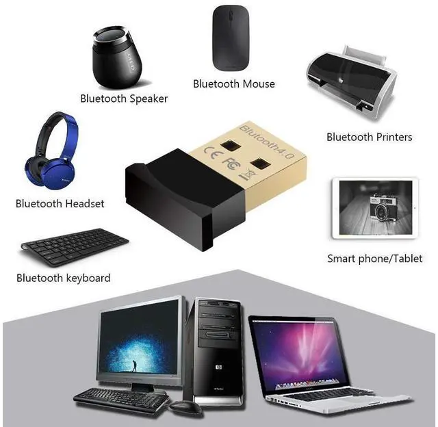 Alt view image 7 of 7 - Bluetooth USB Adapter CSR 4.0 USB Dongle Bluetooth Receiver Transfer Wireless Adapter for Laptop PC Support Windows 10/8/7/Vista/XP Mouse and Keyboard Headset