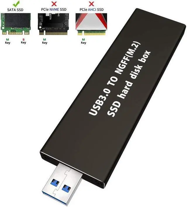 Main image of M.2 SSD USB Enclosure, NGFF Portable USB 3.0 Case, External M.2 SSD Reader, SATA Based Key B Solid State Drive Adapter Converter as External Hard Drive Support 2230 2242 2260 2280