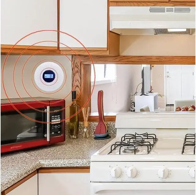 Alt view image 6 of 7 - Smoke and Carbon Monoxide Detector Combo, with Sound Warning and Number Display Battery Powered Smoke CO Alarm Detector