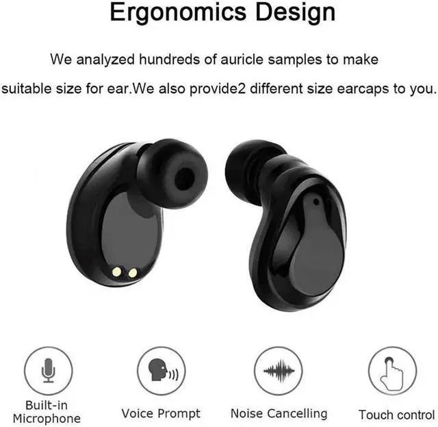 Alt view image 3 of 7 - Wireless Earbuds Bluetooth Touch Control Stereo Mini Earphones With Charging Case Built-in Mic Sports Sweatproof Noise Cancelling Bluetooth In-Ear Headset For Iphone Samsung Ipad And Android Phone