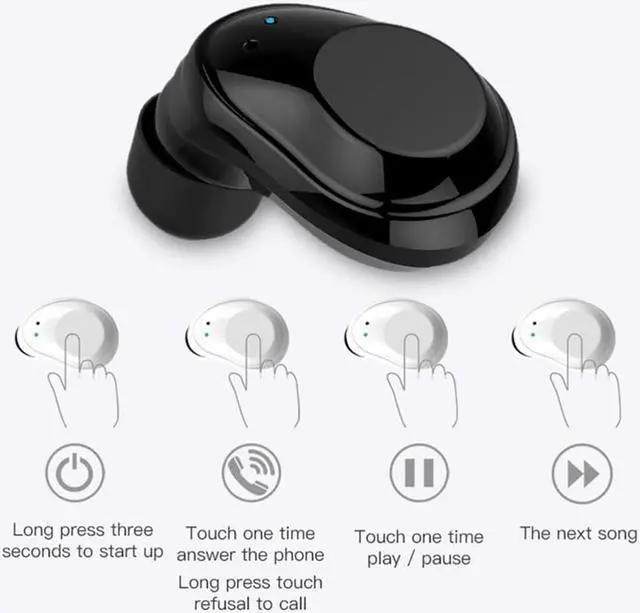 Alt view image 5 of 7 - Wireless Earbuds Bluetooth Touch Control Stereo Mini Earphones With Charging Case Built-in Mic Sports Sweatproof Noise Cancelling Bluetooth In-Ear Headset For Iphone Samsung Ipad And Android Phone