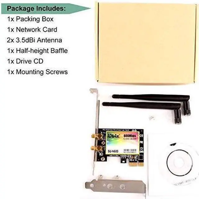 Alt view image 6 of 6 - Dual Band 600 Mbps WiFi Card 11N Wireless Dual Band 2.4GHz 300Mbps + 5GHz 300Mbps PCI Express PCIe Wi-Fi Adapter for PCs-PCIe Wireless Network Adapters-PCIe Wi-Fi Cards - N600