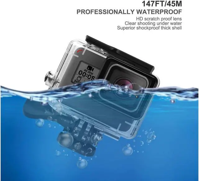 Alt view image 4 of 7 - Waterproof Case Accessory Kit for Gopro Hero 7 Black / HD (2018) / 6 / 5 with Waterproof Housing Case + 3 Filters + Anti-Fog Insert