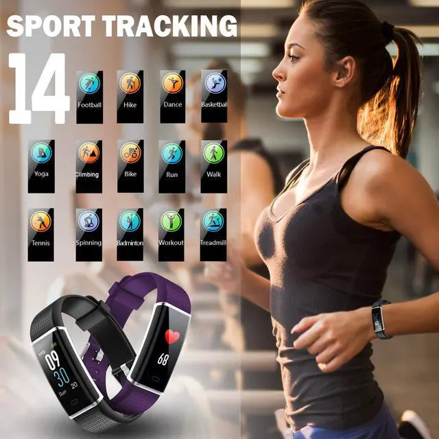 Alt view image 4 of 7 - Fitness Tracker, Waterproof Activity Tracker Watch with Heart Rate Monitor, Color Screen Smart Bracelet with Step Counter, Pedometer Watch for Women Men Kids