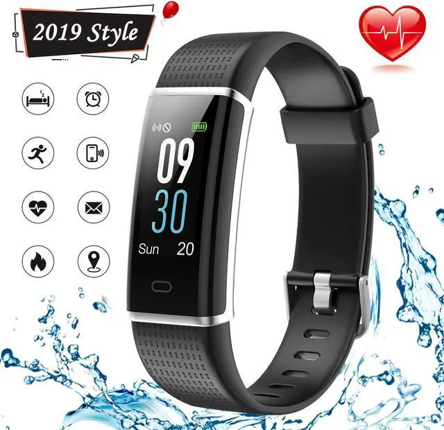 Main image of Fitness Tracker, Waterproof Activity Tracker Watch with Heart Rate Monitor, Color Screen Smart Bracelet with Step Counter, Pedometer Watch for Women Men Kids