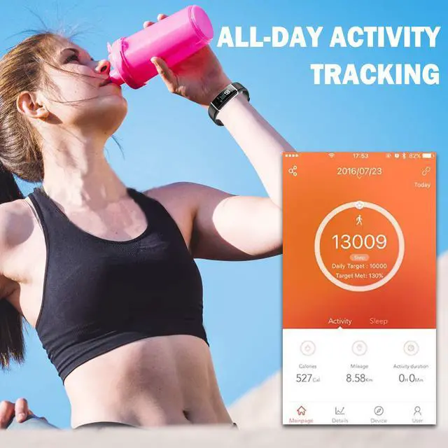 Alt view image 6 of 7 - Fitness Tracker, Waterproof Activity Tracker Watch with Heart Rate Monitor, Color Screen Smart Bracelet with Step Counter, Pedometer Watch for Women Men Kids
