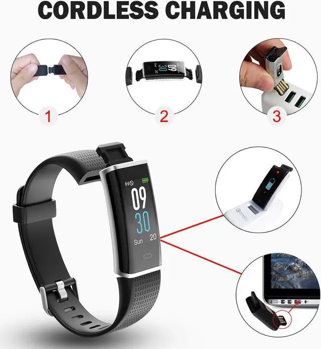 Alt view image 5 of 5 - Fitness Tracker, Waterproof Activity Tracker Watch with Heart Rate Monitor, Color Screen Smart Bracelet with Step Counter, Pedometer Watch for Women Men Kids