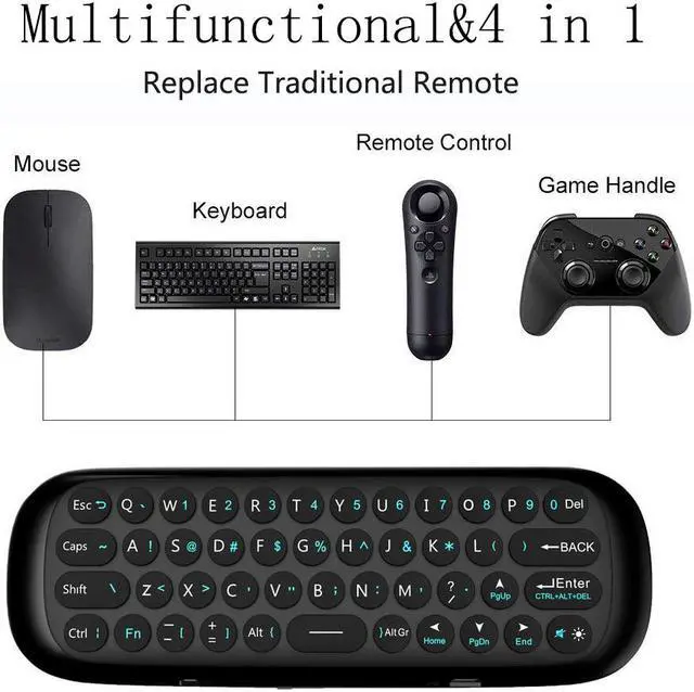 Alt view image 5 of 7 - Mini Wireless Keyboard,Air Mouse Keyboard,Smart TV Remote Controller,Wireless Keyboard Combo USB for PC,Computer,Mac,HTPC,Raspberry Pi and Media Player