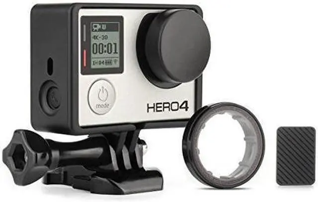 Alt view image 2 of 7 - Frame Mount Housing Case with Basic Buckle and Long Thumb Bolt Screw for GoPro Hero 3 3+ 4 Camera and All Slots Fully Accessible-Black