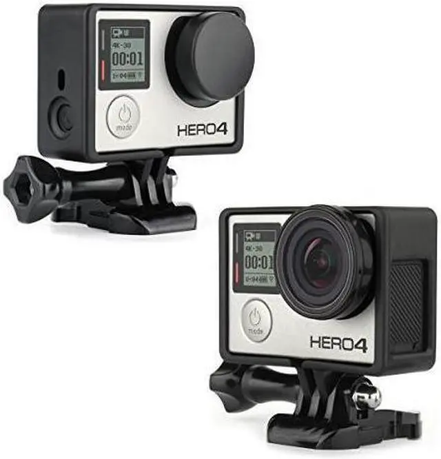 Alt view image 3 of 7 - Frame Mount Housing Case with Basic Buckle and Long Thumb Bolt Screw for GoPro Hero 3 3+ 4 Camera and All Slots Fully Accessible-Black