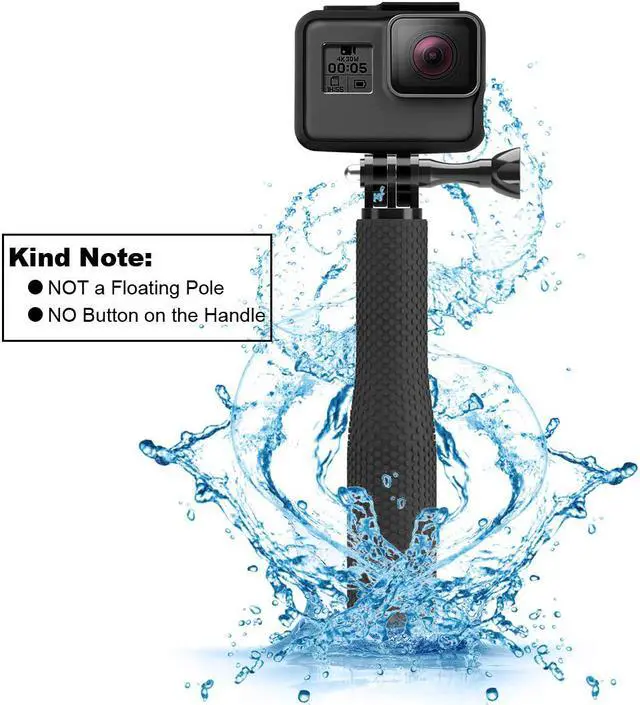 Alt view image 3 of 6 - Selfie Stick Telescopic Pole Pocket Purse Size 7"-19" for Gopro Hero 7 6 5, Session 5, Hero 4/3+/3/2 (Black)