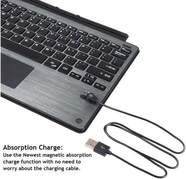 Alt view image 4 of 7 - Bluetooth Keyboard For Microsoft Surface Pro 3 Pro 4 Pro 5 with Touchpad Werleo Ultra-Slim Portable Aluminum Wireless Bluetooth Keyboard For Surface Pro 3 / Surface Pro 4 / Pro 5