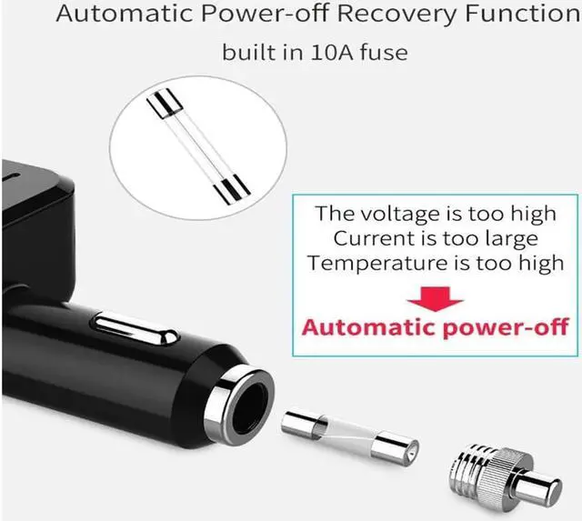 Alt view image 6 of 7 - Cigarette Lighter Splitter,3 in 1 120W 3-Socket Cigarette Lighter Power Adapter 12v / 24v Dual USB Car Charger DC Outlet Splitter, 3.1A Double USB Output Ports iPhone x