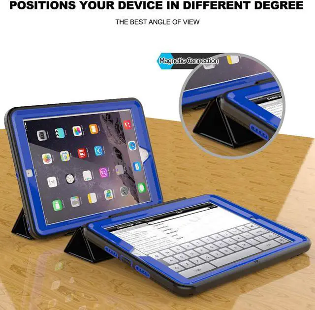 Alt view image 6 of 7 - New iPad 9.7 inch Case, Smart Book Cover with Multi-Angle Viewing Stand & Auto Sleep/Wake Function Case Compatible for iPad 5th/6th Gen 2017/2018