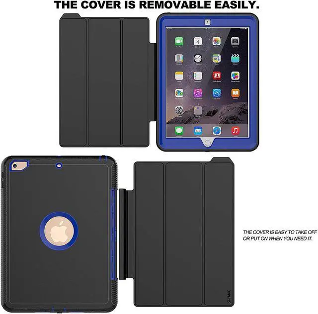 Alt view image 3 of 7 - New iPad 9.7 inch Case, Smart Book Cover with Multi-Angle Viewing Stand & Auto Sleep/Wake Function Case Compatible for iPad 5th/6th Gen 2017/2018