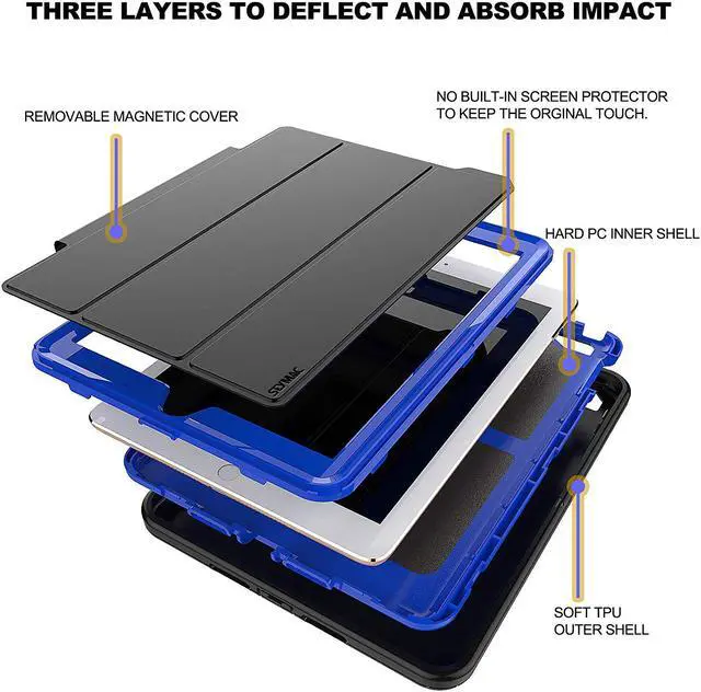 Alt view image 5 of 7 - New iPad 9.7 inch Case, Smart Book Cover with Multi-Angle Viewing Stand & Auto Sleep/Wake Function Case Compatible for iPad 5th/6th Gen 2017/2018