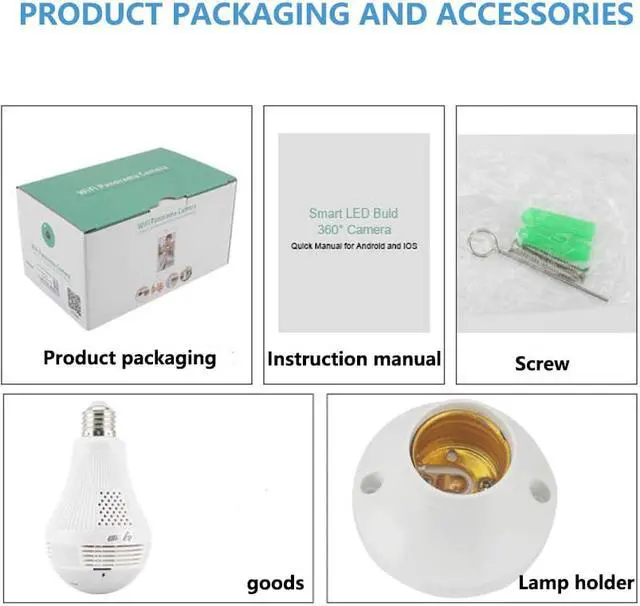 Alt view image 7 of 7 - Light Bulb Camera, WiFi Home Monitor Surveillance Camera for Baby/Elder/Pet/Nanny Monitor