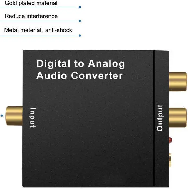 Alt view image 5 of 7 - Audio Digital to Analog Converter DAC with 3.5mm Jack, Optical SPDIF Toslink Coaxial to Analog Stereo L/ R Converter Adapter with Optical Cable and Power Adapter for PS3 PS4 XBox DVD Roku