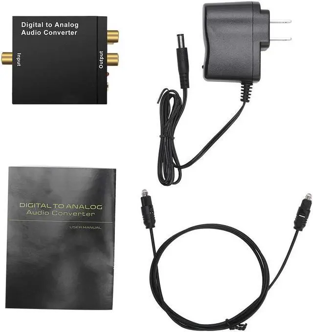 Alt view image 7 of 7 - Audio Digital to Analog Converter DAC with 3.5mm Jack, Optical SPDIF Toslink Coaxial to Analog Stereo L/ R Converter Adapter with Optical Cable and Power Adapter for PS3 PS4 XBox DVD Roku