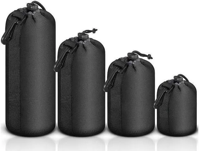 Main image of 4X Zipper Lens Case Lens Pouch Bag with Thick Protective Neoprene for DSLR Camera Lens (Fit for Canon, Nikon, Sony, Olympus, Panasonic) Includes: Small, Medium, Large, XL arge Size