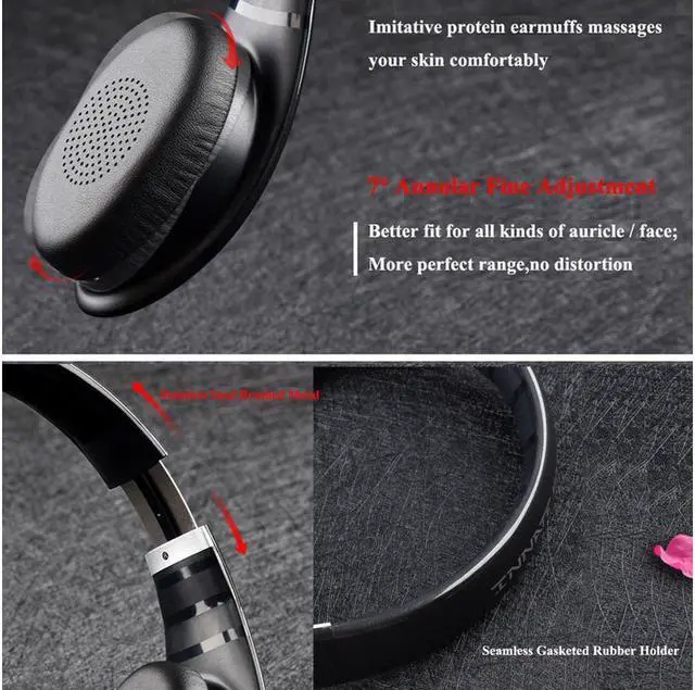 Main image of Over Ear Headphones,Wireless HIFI Stereo Bluetooth 4.1 Headphone Running Sports Gaming Earphones Portable Noise Isolation Bass Headsets with Microphone TF Card Slot FM Radio for iPhone iPad Android PC