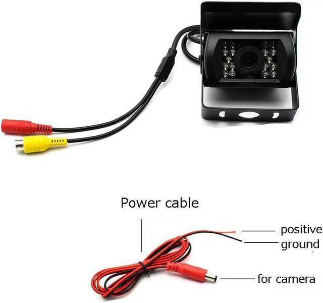 Alt view image 3 of 7 - Truck Backup Camera Heavy Duty 18 LED IR Night Vision Waterproof Vehicle Rear View Camera 12 V 24V Backup Camera Without Guide Line (Rear Camera + 32.8 ft Cable)