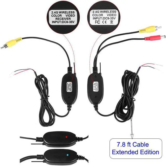 Alt view image 5 of 7 - RC 12V 24V Car Backup Camera Rear View Wireless IR Night Vision Backup Camera Waterproof Kit + 7" TFT LCD Monitor Parking Assistance System for Truck/Van/Caravan/Trailers/Camper