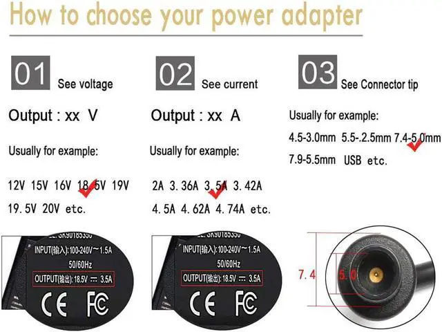 Alt view image 5 of 7 - 18.5V 3.5A 65W AC Adapter Laptop Charger for HP Pavilion G4 G6 G7 G32 G42 G56 G60 G61 G62 G71 G72 DV3 DV4 DV5 DV6 DV7 DM4 M6 M7 Series Compaq Presario CQ56 CQ57 CQ58 CQ62 CQ61 CQ60 Power Supply Cord