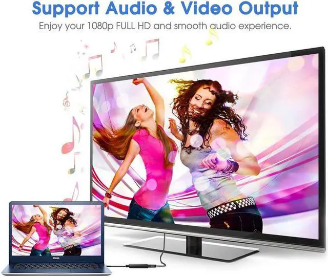 Alt view image 3 of 7 - USB to HDMI Adapter, USB 3.0 to HDMI 1080P Video Graphics Cable Converter with Audio Output for Multiple Monitors, Compatible with Windows XP/7/8/8.1/10  (NOT SUPPORT MAC/Linux/Vista)