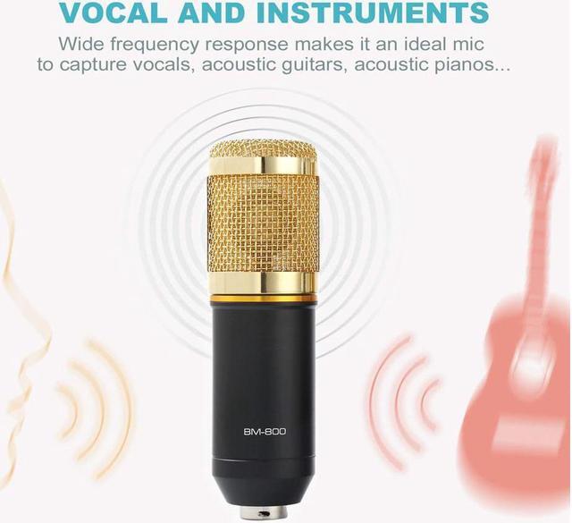 Alt view image 3 of 7 - Condenser Microphone Bundle, Professional Cardioid Studio Condenser Mic include Adjustable Suspension Scissor Arm Stand, Shock Mount and Pop Filter, Studio Recording & Broadcasting