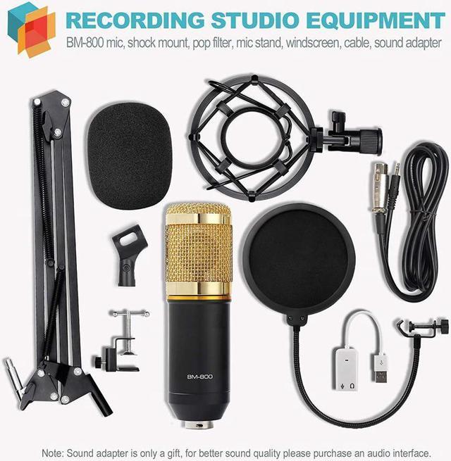 Alt view image 5 of 7 - Condenser Microphone Bundle, Professional Cardioid Studio Condenser Mic include Adjustable Suspension Scissor Arm Stand, Shock Mount and Pop Filter, Studio Recording & Broadcasting