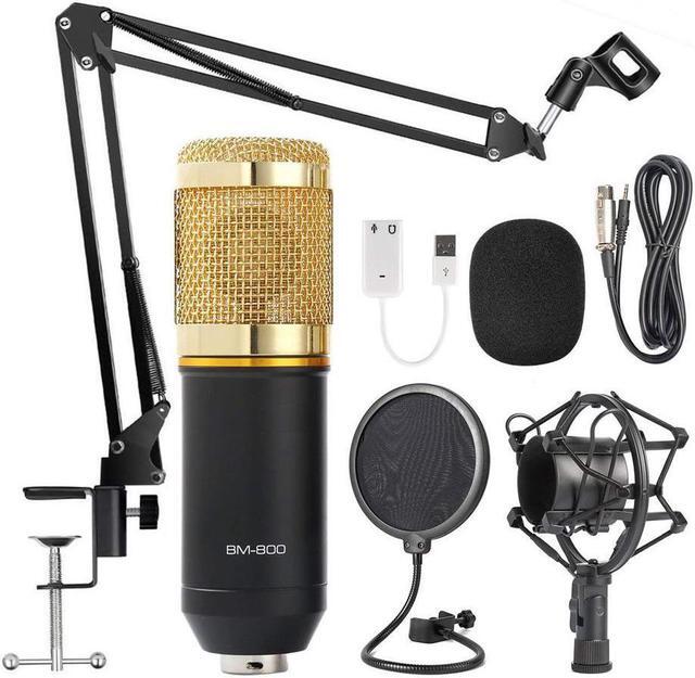 Main image of Condenser Microphone Bundle, Professional Cardioid Studio Condenser Mic include Adjustable Suspension Scissor Arm Stand, Shock Mount and Pop Filter, Studio Recording & Broadcasting