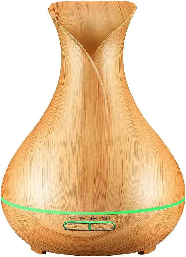 Main image of WERLEO Essential Oil Diffuser 400ml Wood Grain Aromatherapy Diffuser Ultrasonic Cool Mist Humidifiers Whisper Quiet - 7 Color Changing Lights 4 Timer Settings Mist Adjustment for Home Office Bedroom