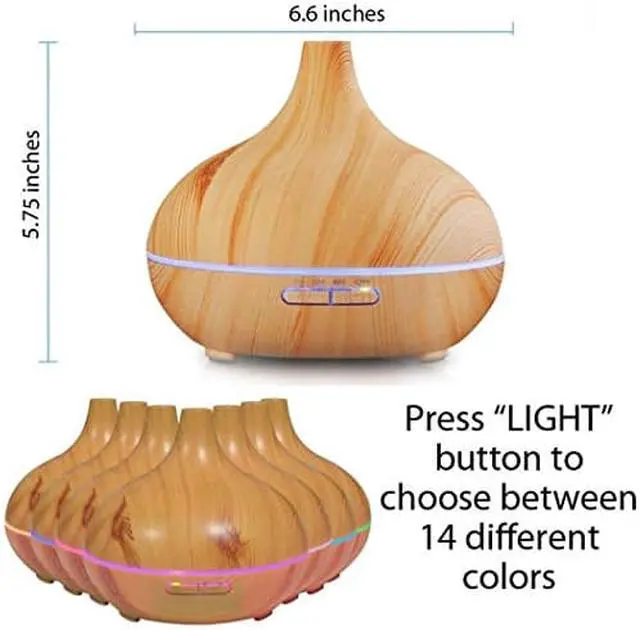 Alt view image 2 of 6 - Aroma Essential Oil Diffuser 300ml Aromatherapy Diffuser Ultrasonic Cool Mist Air Humidifier with 4 Timer Setting, Color Changing LED Night Light for Office Baby Home Bedroom Living Room Yoga Spa