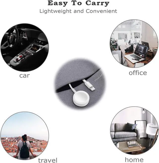 Alt view image 3 of 7 - Apple Watch Charger, 2 in 1 iphone Charger With 3.3ft/1.0m Portable Charging Cable Compatible With for Apple Watch Series 4/3/2/1, iPhoneXR/XS/XS Max/X/8/8Plus/7/7Plus/6/6Plus/iPad4/iPad Air/iPad mini